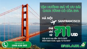 EVA Air KM vé khứ hồi chỉ từ 711 USD!