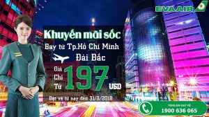 EVA Air KM vé máy bay đi Đài Bắc chỉ từ 197 USD